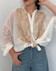 Tensione In - Camicia in seta con ricamo oro