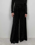 Haveone - Pantalone in paillettes nero