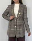 Tensione In - Giacca check riga bordeaux