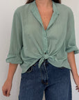 Tensione in - Camicia in mussola di cotone menta