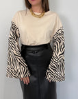 Haveone - Maglia campanella burro zebra