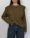 Haveone - Maglia spalline righe verde