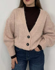 Cardigan coccola rosa