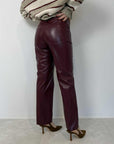 Tensione In - Pantalone similpelle sigaretta bordeaux