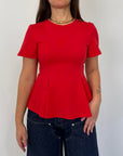 SusyMix - Maglia peplum rossa