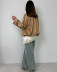Tensione In - Bomber suede intrecciato beige