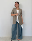 Haveone - Giacca mezza manica easy fango