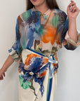 Haveone - Camicia acquerello blu