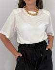 Haveone - T-shirt a body con spalline bianca