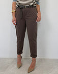 SusyMix - Pantalone in cotone sigaretta moro