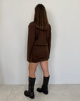 Tensione In - Abito stile camicia con manica svasata tabacco