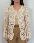 SusyMix - Cardigan in crochet con fiocchetto