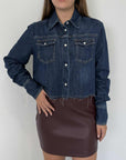 Haveone - Camicia in denim taglio vivo
