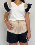 SusyMix - Short bicolor blu beige