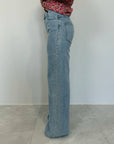 Please - Jeans a palazzo con microstrass
