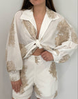 SusyMix - Camicia con ricami e fiocco