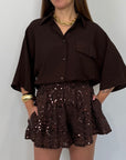 Haveone - Short farfalla in paillettes