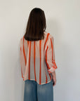Haveone - Camicia righe larghe papaya/panna