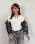 SusyMix - Maglia slim manica lunga bianca