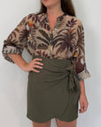 Tensione In - Gonna Lino viscosa militare