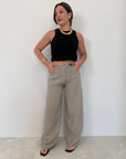 Haveone - Pantalone bella in lino grigio