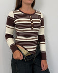 Civico23 - Body in maglia a righe moro