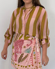 Haveone - Camicia righe larghe rosa/olio