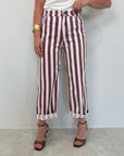 Tensione In - Jeans light a righe rosa