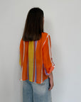 Haveone - Camicia righe asimmetriche arancio