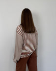 Haveone - Maglia over scatola tabacco collo blu