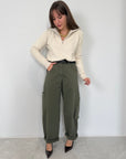 SusyMix - Pantalone ovetto cargo verde