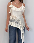 Haveone - Top in raso con pizzo