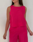 Tensione In - Completo Lino viscosa fuxia