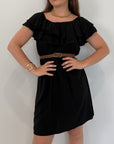 Kontatto - Abito shiffer con balze nero