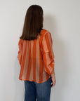 Haveone - Camicia righe larghe arancio