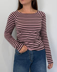 SusyMix - Maglia righe slim moro e rosa