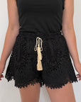 Haveone - Short in pizzo farfalla nero