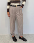Dixie - Pantalone Office con pence taupe