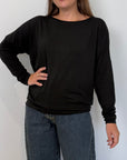SusyMix - Maglia scatola scollo barca nera