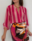 Haveone - Camicia righe larghe fuxia