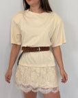 Haveone - Abito in cotone con pizzo