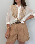 Haveone - Short in cotone nocciola