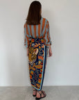 Haveone - Gonna pareo lunga ghepardo blu
