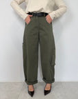 SusyMix - Pantalone ovetto cargo verde