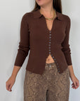 Civico23 - Cardigan costine bottoni colletto moro