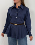 SusyMix - Camicia bacchette peplum blu