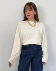 Haveone - Maglia over con spalline burro
