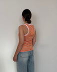 SusyMix - Canotta righe arancio contrasto rosa
