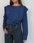 Haveone - Maglia spalline righe blu