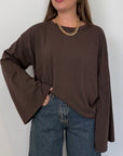 Haveone - Maglia manica trapezio moro
